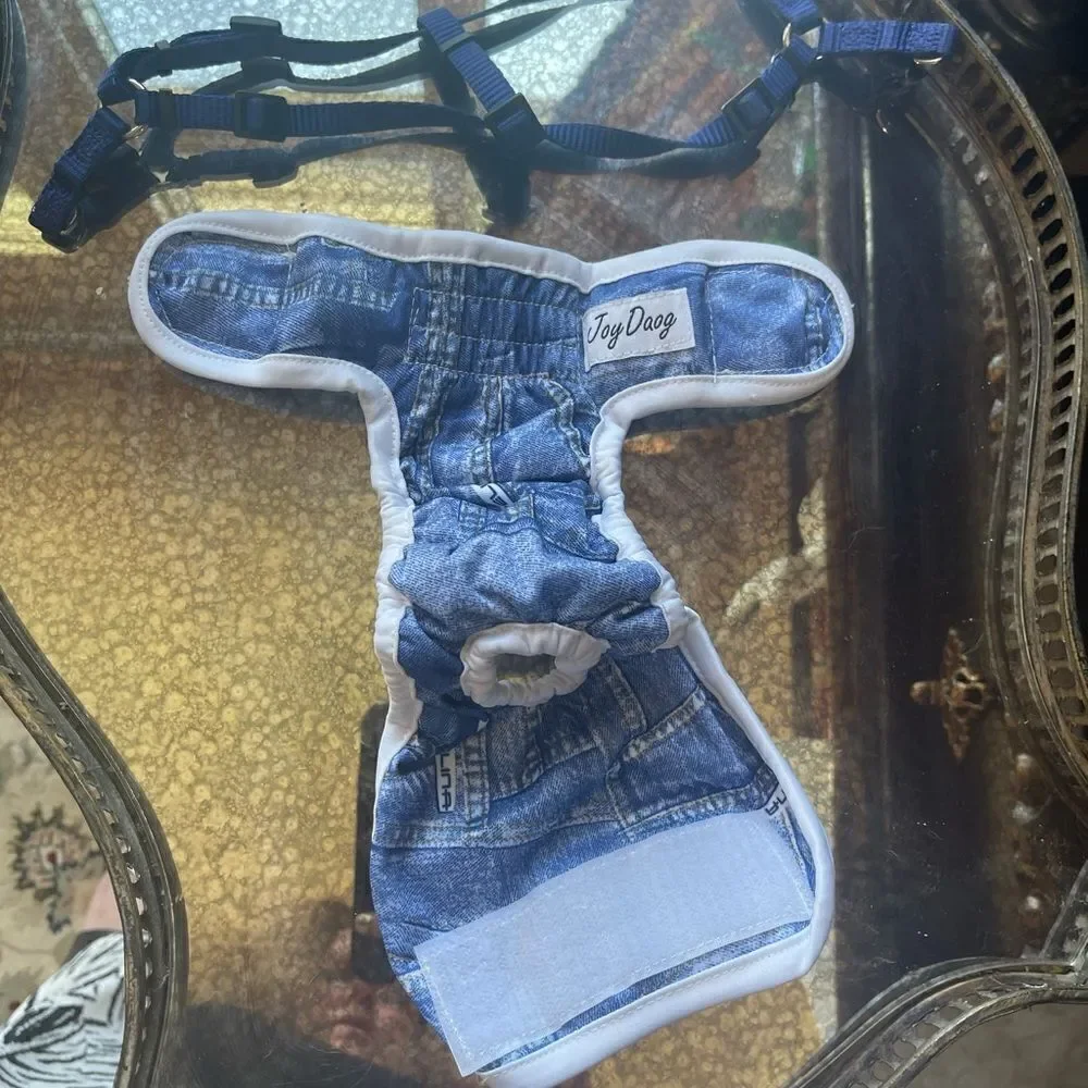 NAVY HARNESS with Denim Bottoms!